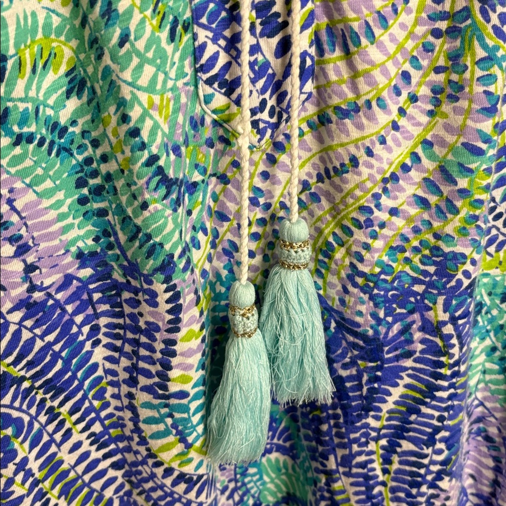 LILLY PULITZER DEL LAGO TUNIC DRESS in BLUE CURRENT FANTASEA Size Large - Picture 4 of 6
